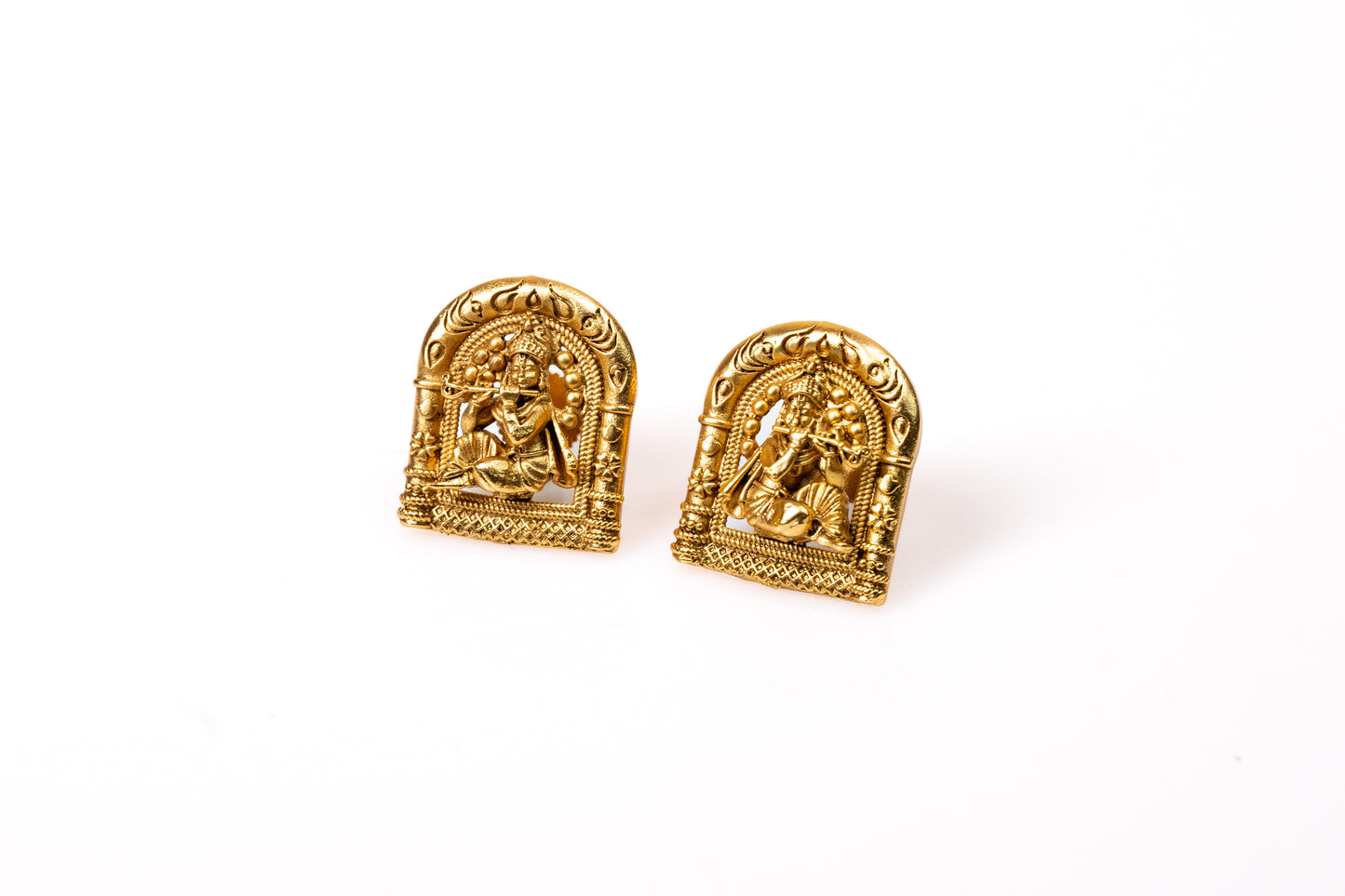 Krishna With Bansuri Motif Detail Pendent Set