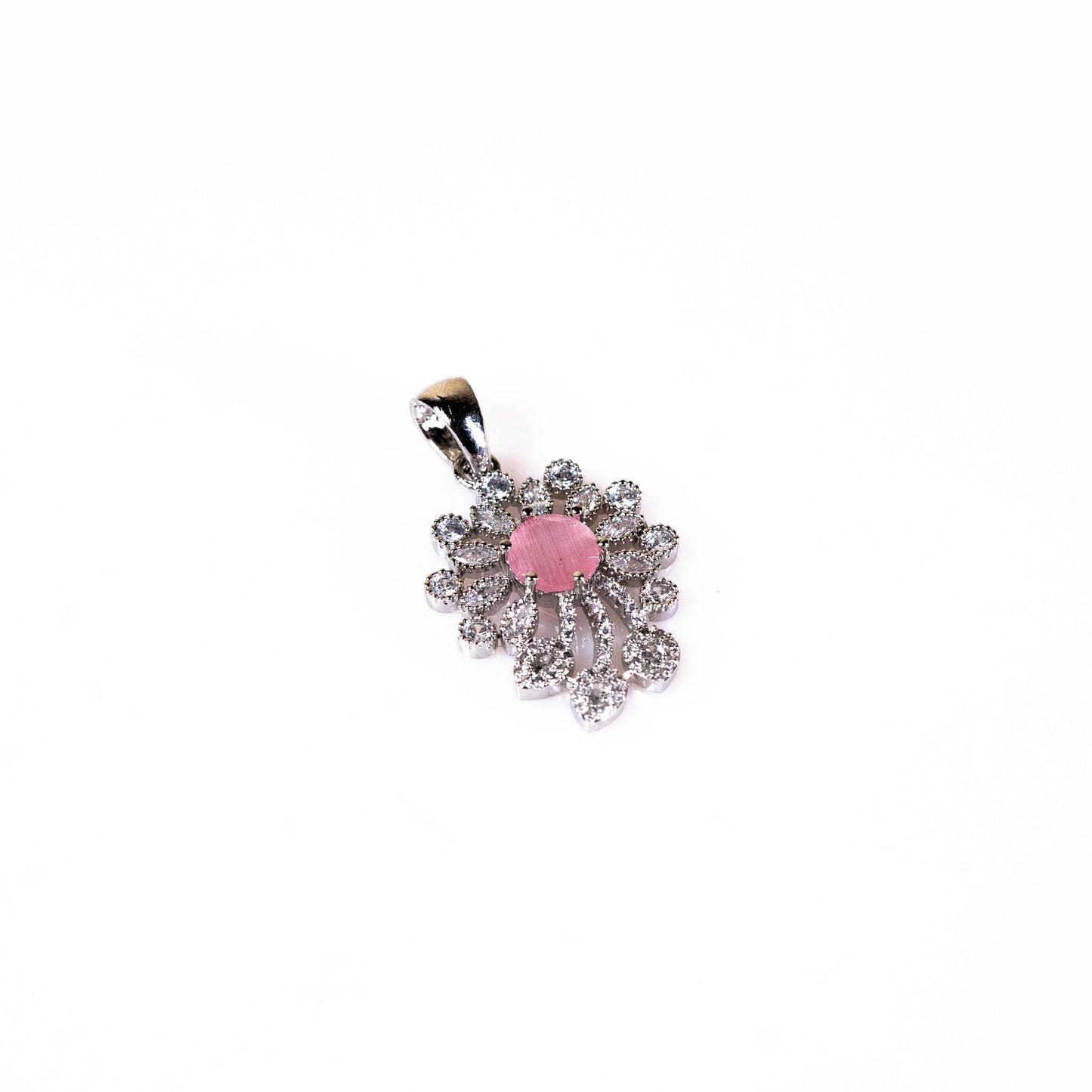 Solitaire Pink Pendant Set