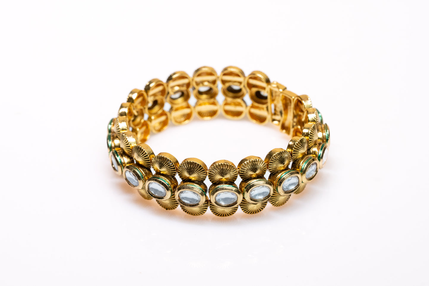 Gold Bangle with Cubic Zirconia