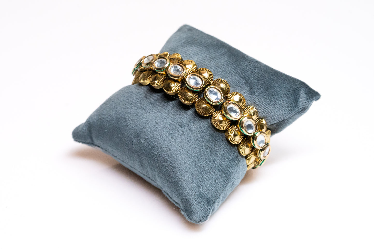 Gold Bangle with Cubic Zirconia