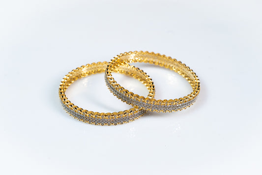 Gold and Silver-Plated Crystal-Studded Bangles - The Laxmi Collection