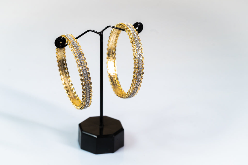 Gold and Silver-Plated Crystal-Studded Bangles - The Laxmi Collection