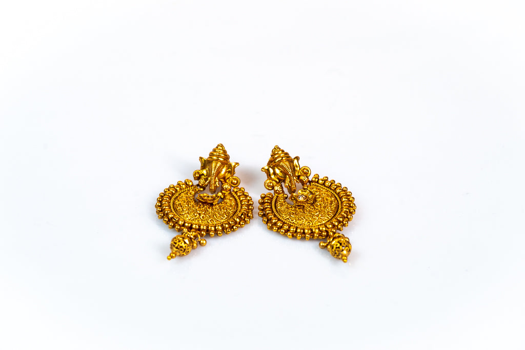 Golden Temple Ganesha Earrings