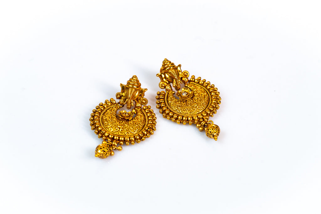 Golden Temple Ganesha Earrings