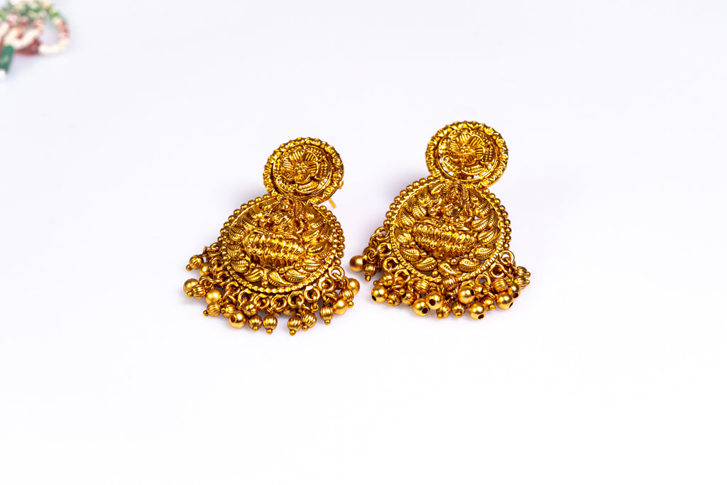 Goddess Lakshmi Gold-Plated Necklace Set- The Laxmi Collection