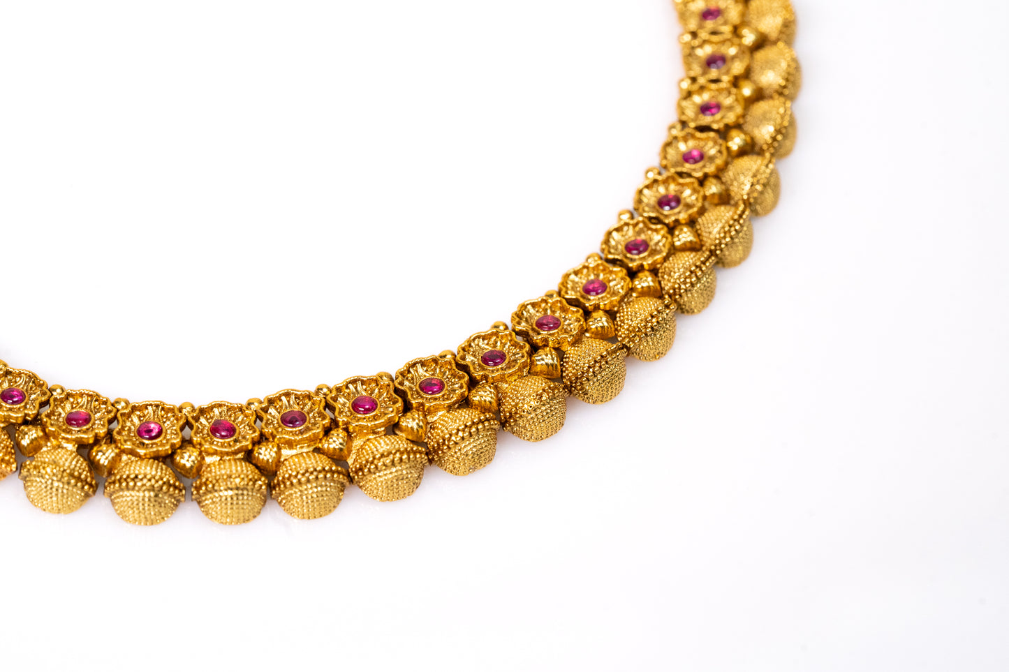 Exquisite Gold-Plated Traditional Coin Ginni Choker Necklace and Earrings Set with Intricate Red and Green Accents for Women Buy Online – The Laxmi Company